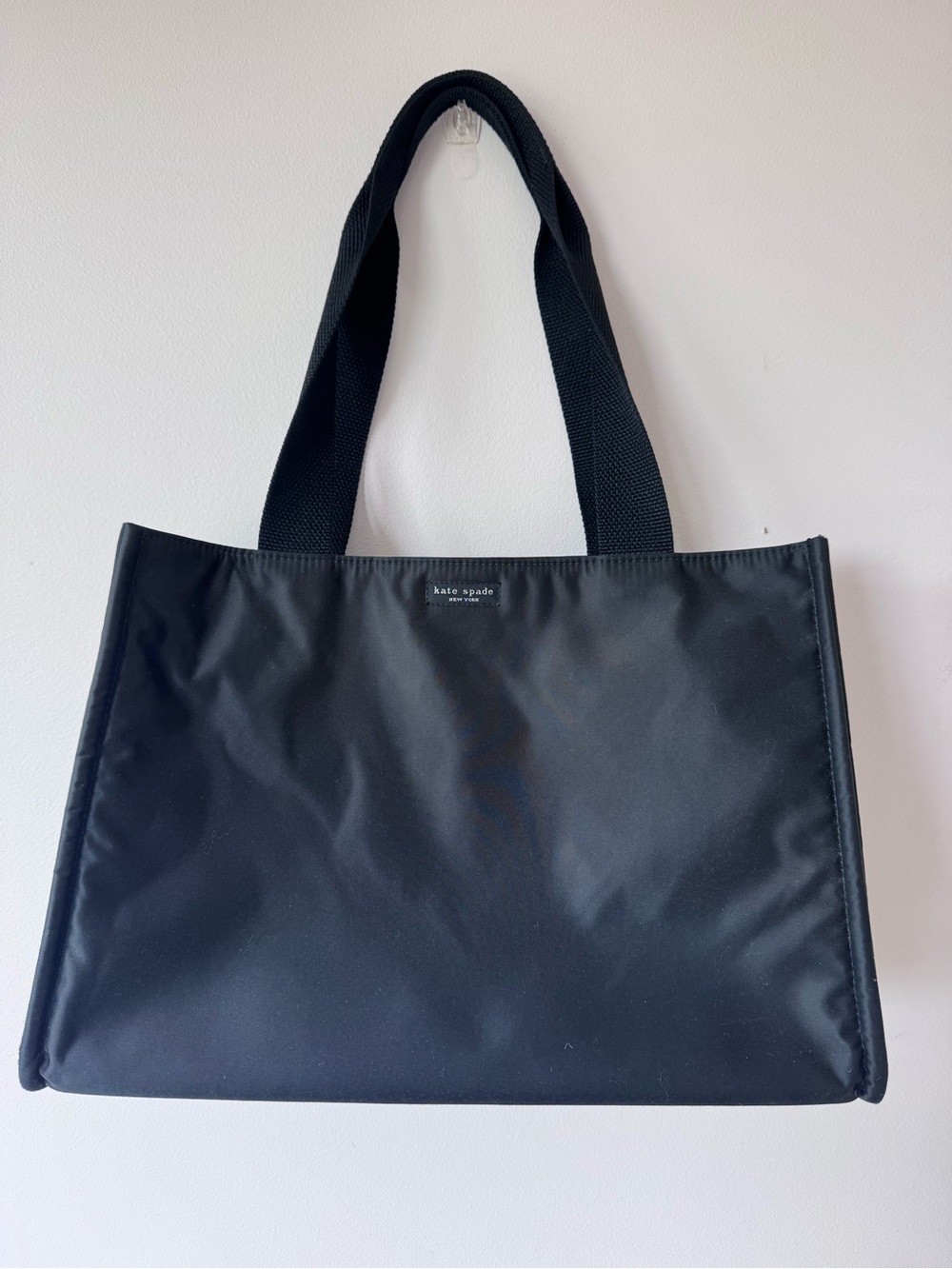 Authentic Vintage 90s Kate Spade NY Black Nylon Structured Tote Bag MADE IN USA